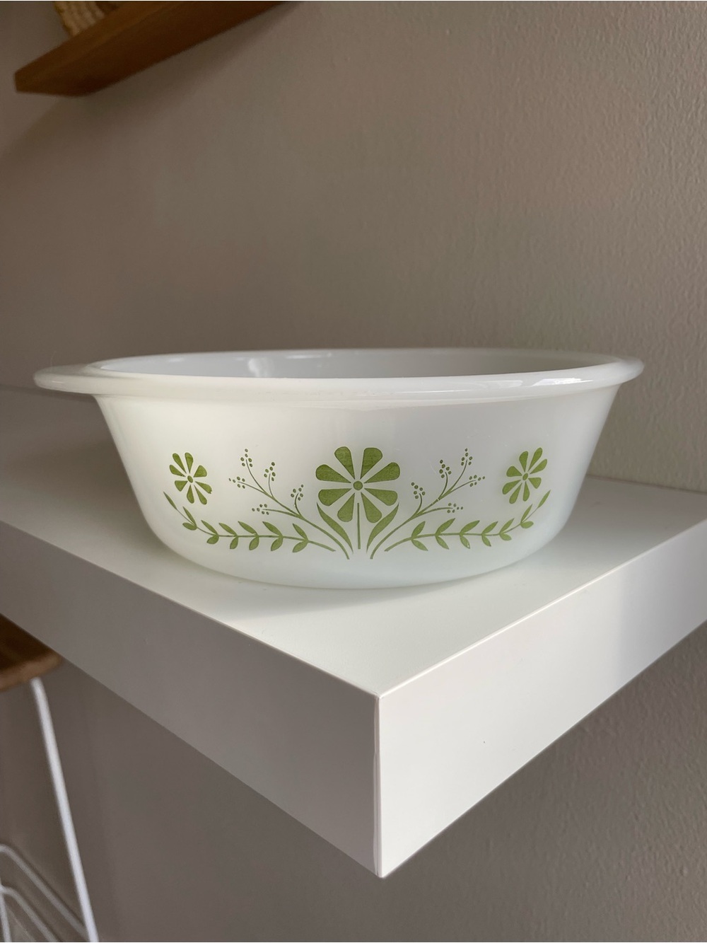Vintage Glasbake Floral Casserole Dish